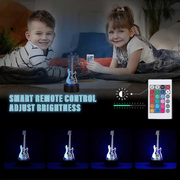 3D LED Natlampe Illusionslampe med 16 Farveskift