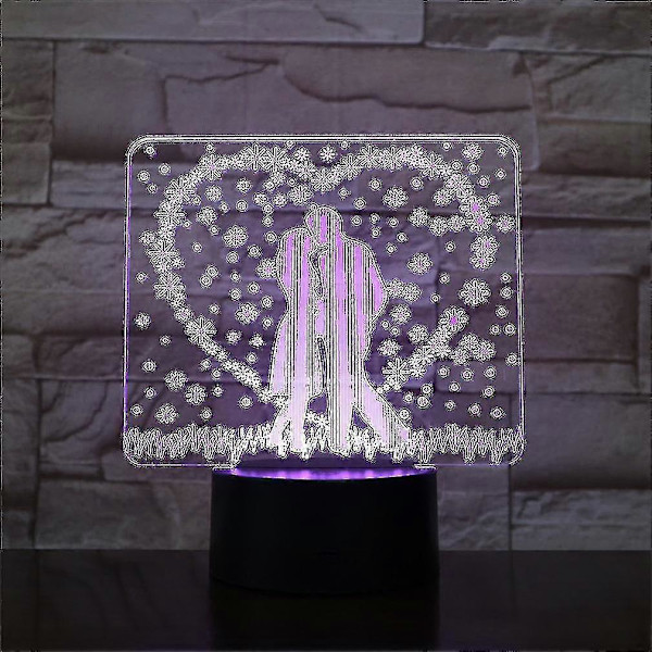 Hjerte 3D LED Nattlys Bordlampe for Barnerom