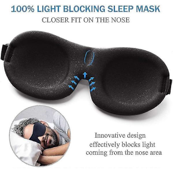Sovmask 3-pack, uppgraderad version 3D-kontur mörkläggningsmask
