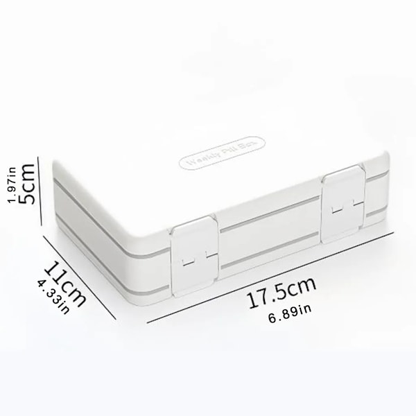 Tablettask 7 dagar, pillerask, medicinlåda, BPA-fri bärbar pillerask, 24 fack, blå