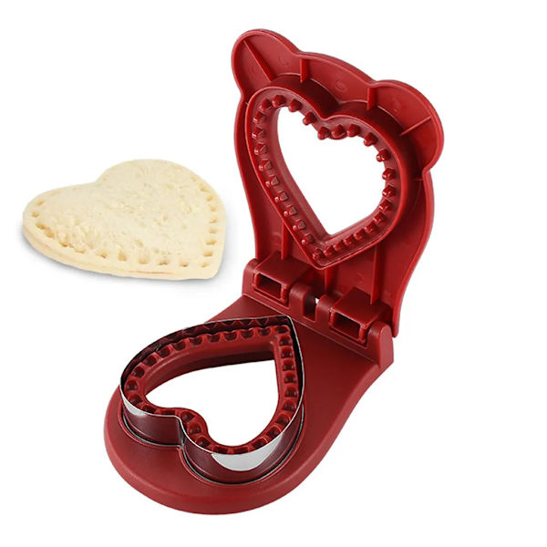 Sandwich Cookie-udskærer, Skær og forsegl, DIY Cookie-udskærer til skolemadpakke og Bento Box (Rød)