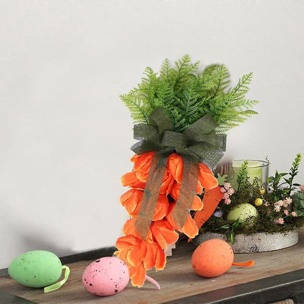 Påske gulerod vedhæng kunstig blomst med sløjfe ornamenter