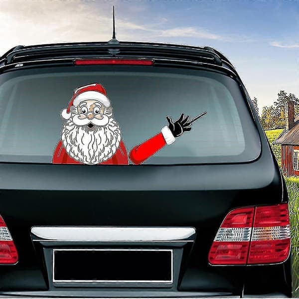 (1-pack) Tomte Torkar Klistermärke Avtagbart Biltorkar Klistermärke Bildekal (Söt Tomte)