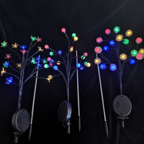LED solcelle kirsebærtræ lampe, 2 justerbare tilstande, gårdhave dekoration