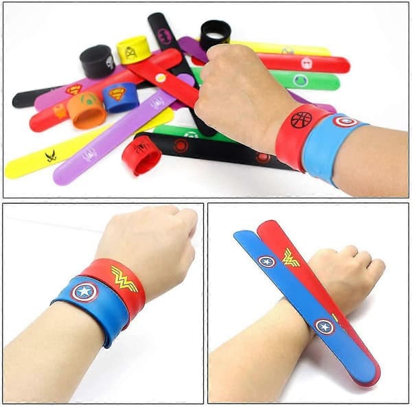 24 Färgglada Barn Snap Armband, Partygåva, Silikon