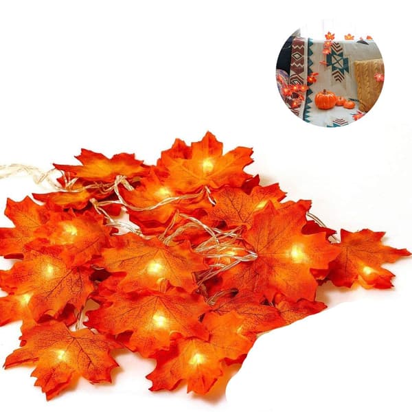 20 LED Ahornblad Guirlande, Batteri, Efterår/Jul/Thanksgiving