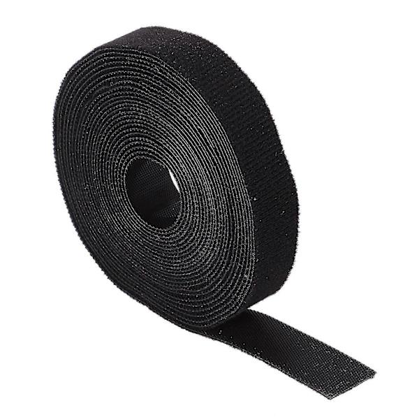 2x lang fastgørelsestape 2 cm burretape kabelbinder 5 meter sort
