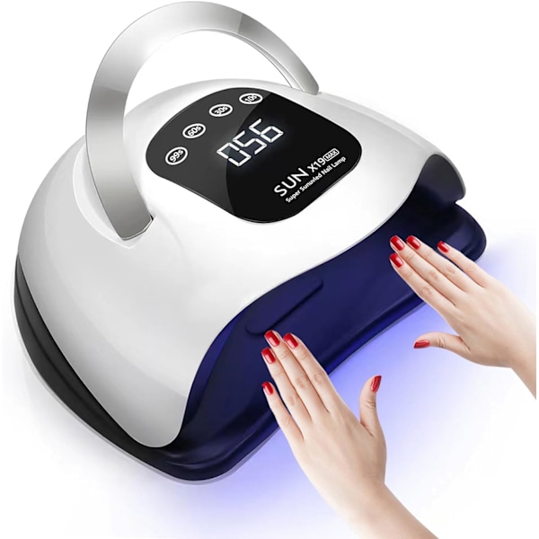 Nagel UV-lampa med LCD, IR-sensor, avtagbar bas