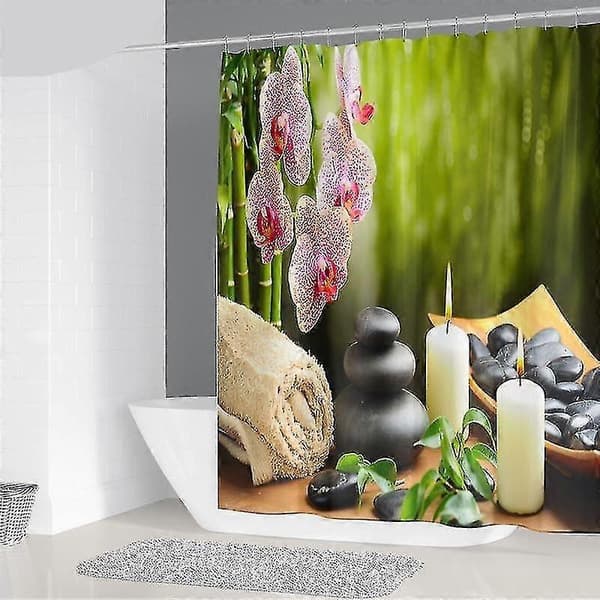 Bambus Buddha vanntett og muggbestandig dusjforheng B200xh180cm