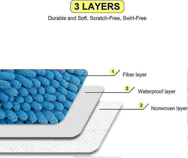 Biltvättshandskar 2-pack - Stora Mikrofiber Biltvättshandskar Bilrengöringshandskar Högkvalitativ Chenille