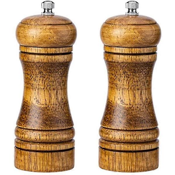 Pepparkvarn, set med träsalt- och pepparkvarn, saltpepparkvarn