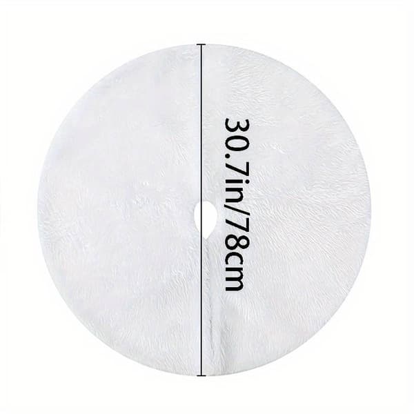 1 vit plysch julgransmatta, julgransdekoration, julgransprydnad 78 cm