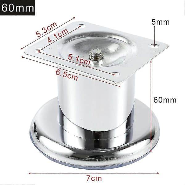 Møbelben, garderobeben, sengeben, sofaben, sofaben, møbelben (60 mm)