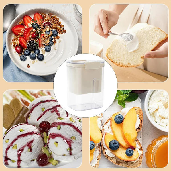 Grekisk yoghurt sil, grekisk yoghurtmaskin 1100 ml kapacitet tvättbar vassleavskiljare med lock återanvändbart yoghurtfilter