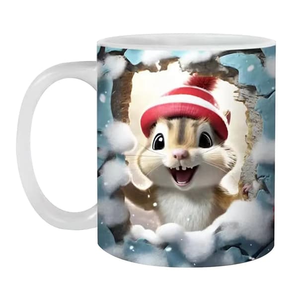 Kaffe- och tekopp, 3D-julmugg, mjölkkopp, tekopp, dekoration, julklapp till vänner