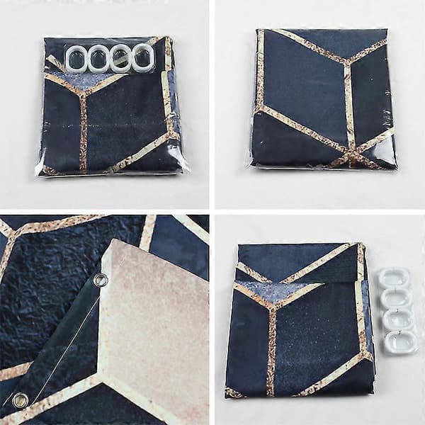Retro Gradient Geometrisk Dusjforheng (180cm * 180cm, 1 stk)