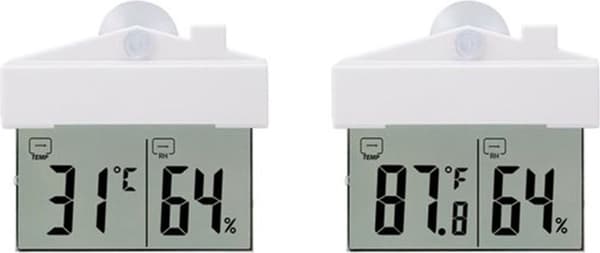 Vind termometer digitalt LCD hygrometer, innendørs og utendørs selvklebende vind termometer
