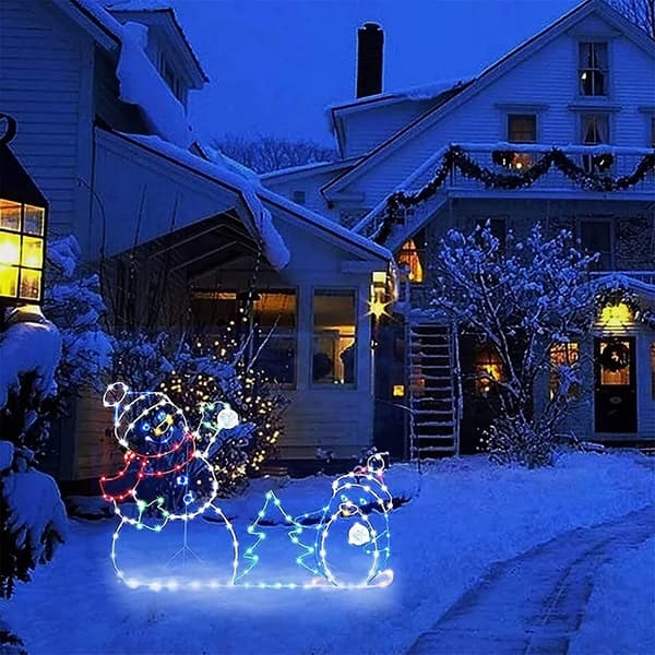 LED Snemand Juledekoration Indendørs Belysning Julelys Rød