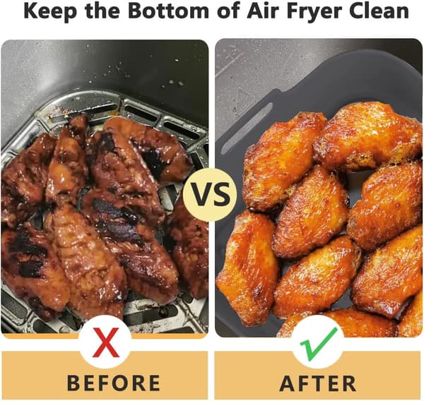Firkantet erstatningskurv for airfryer - Grå
