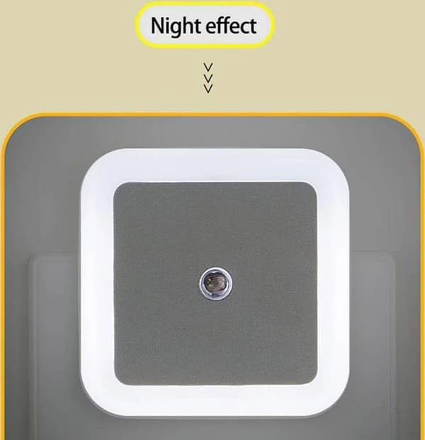 4x LED Nattlys Sokkel Barnas Skumringssensor Sokkellys Nattlys Trappelys (Varm Hvit)