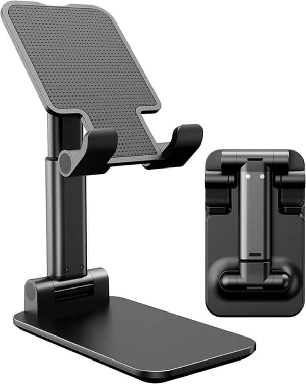 Justerbar og foldbar smartphoneholder til skrivebord, multi-vinkel foldbar