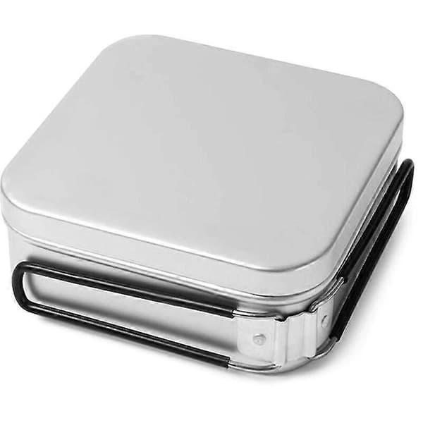 1600ml Ultralätt Lunchlåda med Vikbart Handtag för Utomhuscamping, Vandring, Picknick - 1 Set