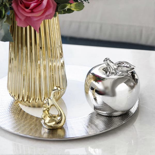 Keramisk Æble Figur Ornament Prop Boligindretning - Guld
