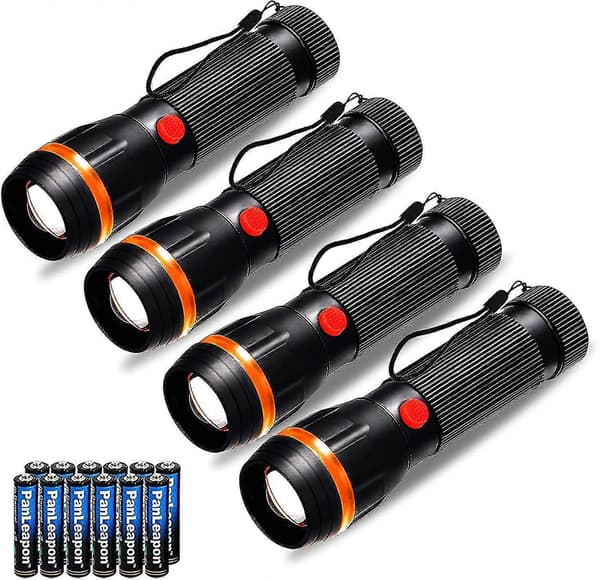 4 kpl taskulamppuja, LED-standarditaskulamput, minitaskulamput zoomilla, 2 tilaa, 70 lumenia