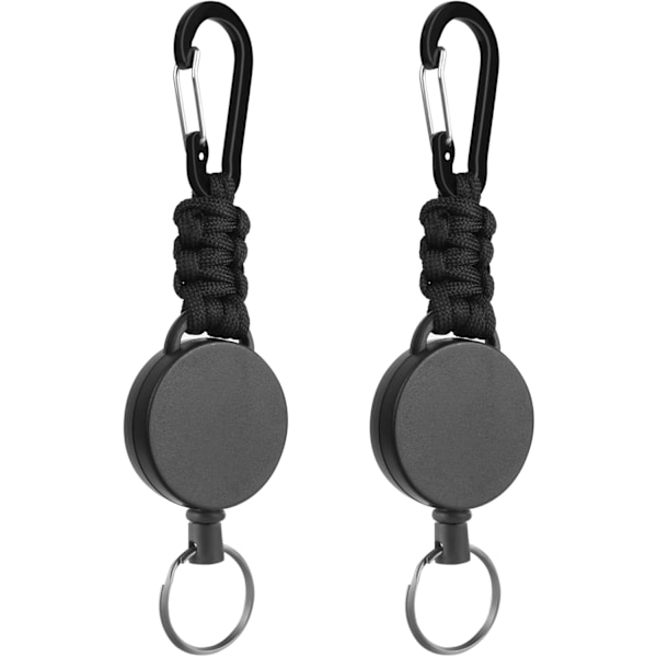 2 retractable key rings, heavy duty mountaineering key rings