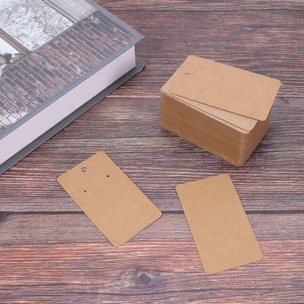 100 ark 5 X 9 cm Kraft Presentationskort Kartong Brun