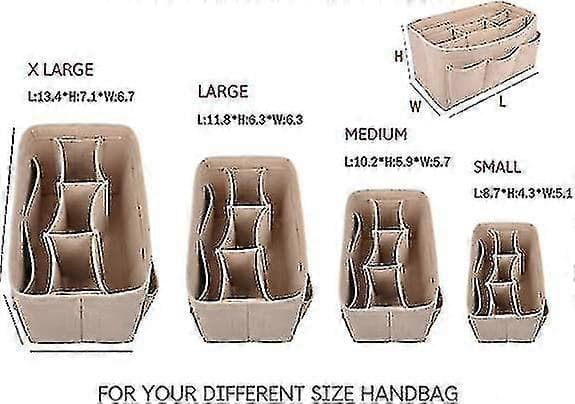 Filt Plånbok Organiserare Handväska Foder Formande Väska för Speedy Neverfull Handväska Beige