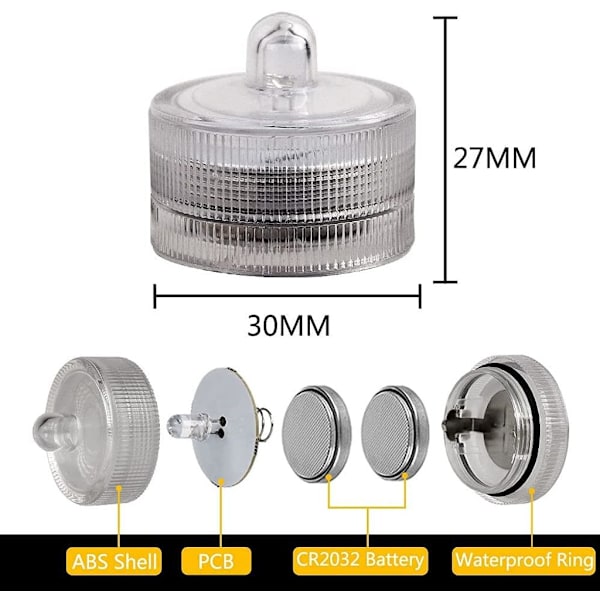 Runde Mini LED Telys, 24 stk