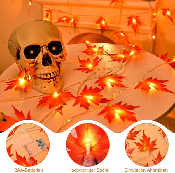 Høstfe-lys, 3m 20 LED Halloween Fe-lys