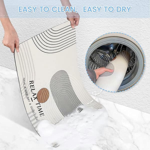 40×60 cm Grå Diatomit Badrumsmatta, Absorberande Halkfri