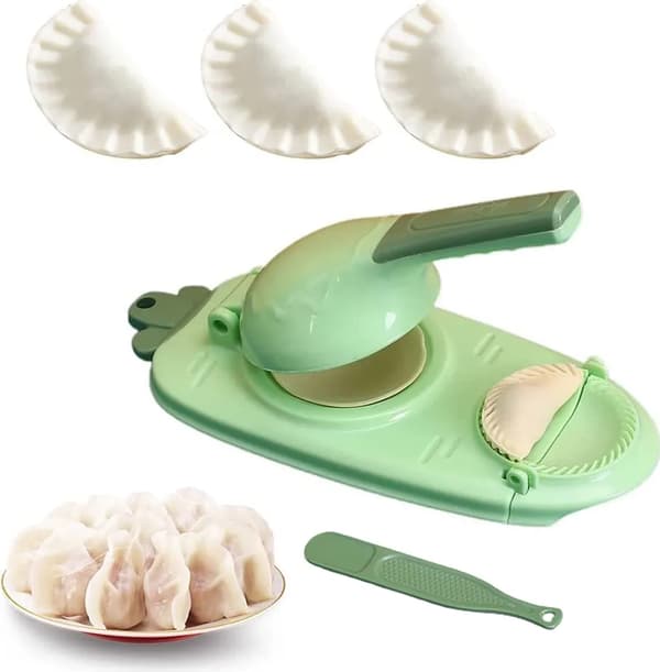 2-i-1 Dumpling Form Press, Dumpling Maker, Manuel Dej Press, Dumpling Skin Form og Dumpling Making Form, Manuel (Grøn)
