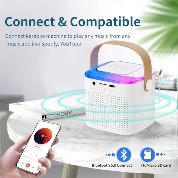 Bærbar trådløs Bluetooth-høyttaler med mikrofon