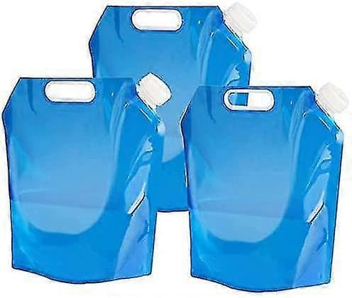 3-pak Sammenklappelige 10 L Vandbeholdere, Camping/Vandring/BBQ
