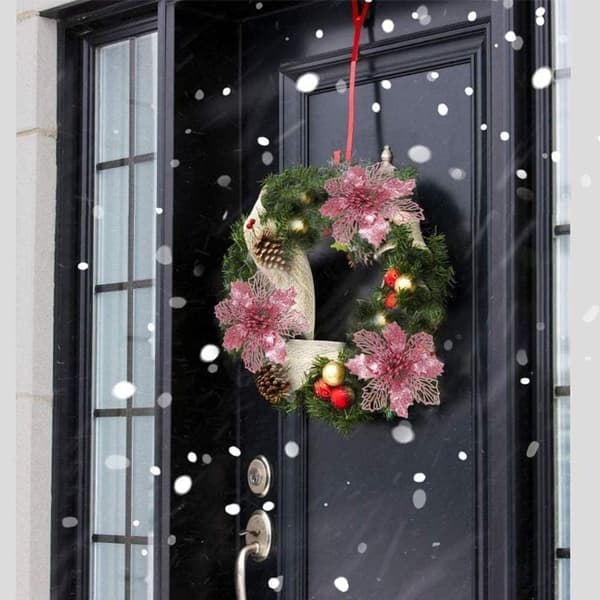 24 Gyllene Glitter Julstjärnor, Julgran/Bröllopsblommor