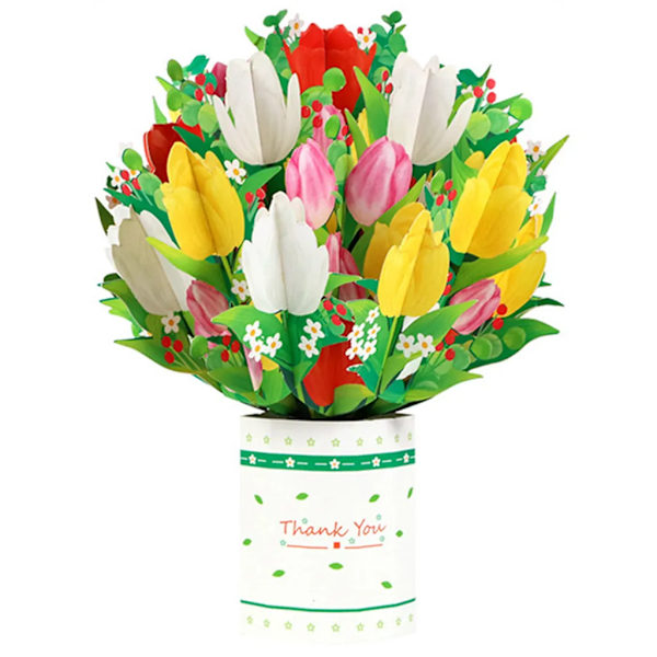 Vildblomsbukett Pop-Up-kort, Blombukett 3D-kort, Presentkort för bröllopsdag och årsdag, Födelsedagskort, Gratulationskort, Tackkort