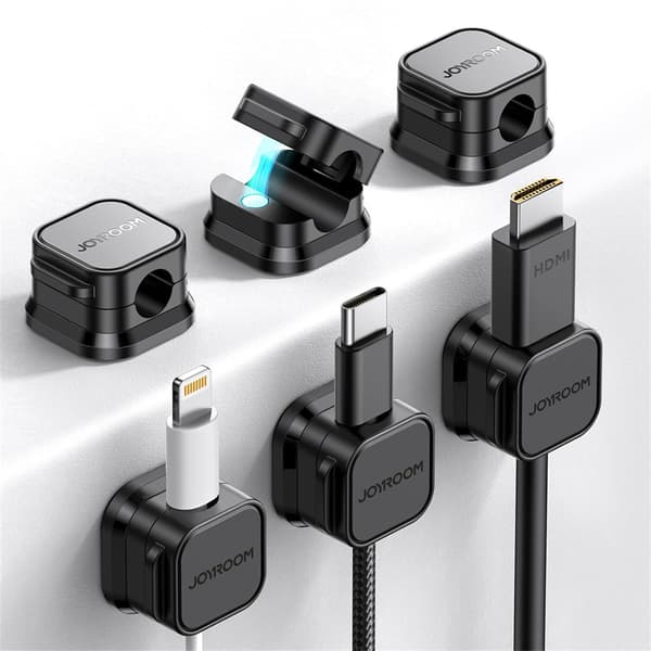 6 stk magnetisk kabelhåndteringsholder for datakabler