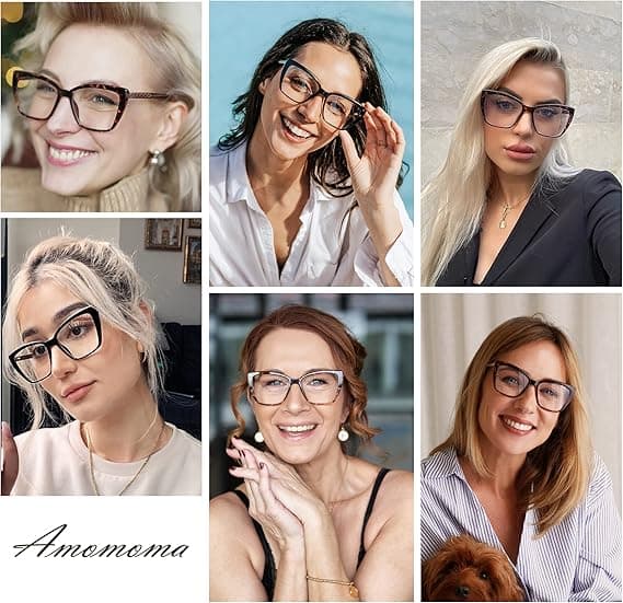 Firkantede rammer gennemsigtige linser retro modebriller