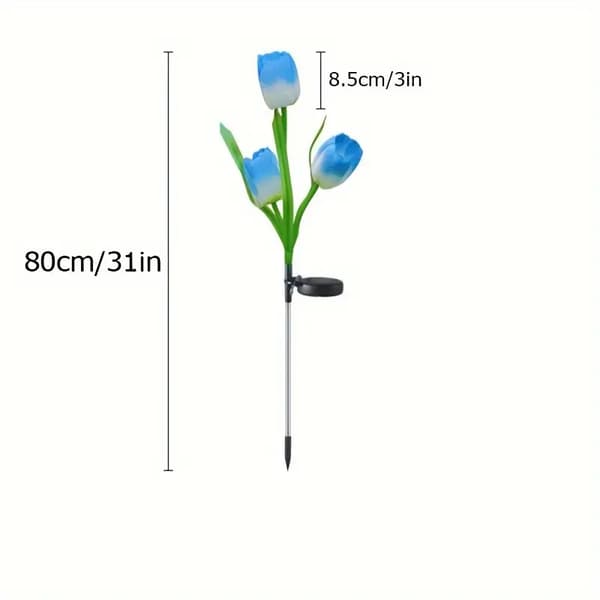LED-tulipsolcelle-udendørslampe, havekontakt-plænelampe