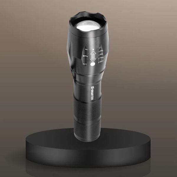 Sträckbar enhandsficklampa LED-ficklampa batteridriven litet nödljus med 5 lägen för camping, utomhus, vandring