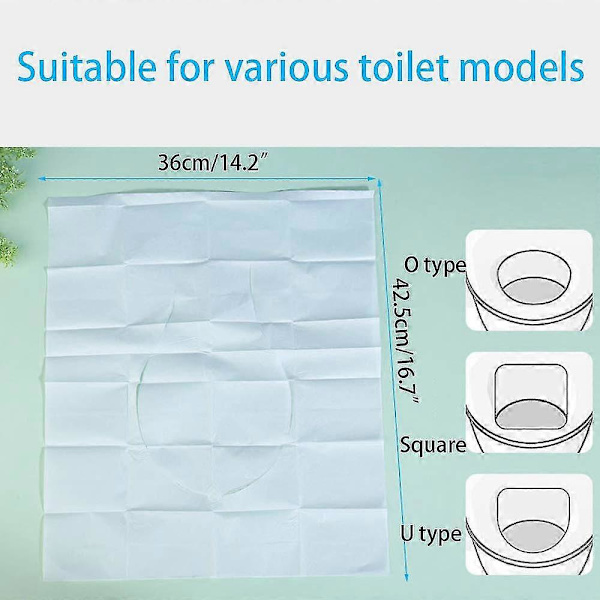 Engångs toalettsitsskydd i papper 11-pack, 11 toalettsitsskydd i papper per förpackning