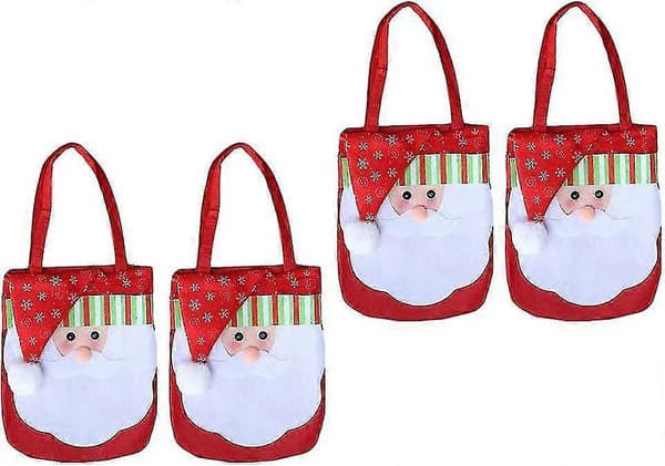 Jule Mulepose, Julemand Gavepose, Jule Slik Gavepose, Julefrokost Gavepose (Rød 4 Stykker)
