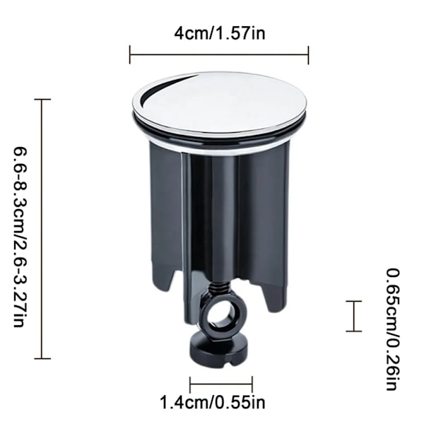 4 stk. vaskepropper, vaskepropper, afløbspropper, vaskepropper, badekarpropper 40mm
