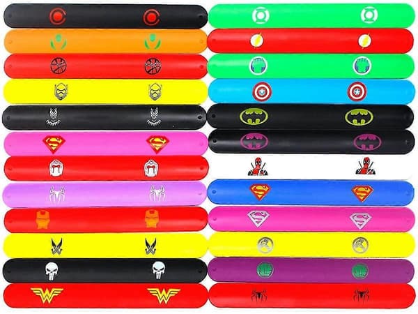 24 Färgglada Barn Snap Armband, Partygåva, Silikon
