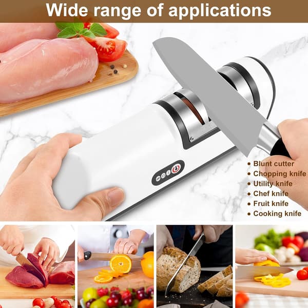 2000mAh Elektrisk Knivsliper – 2 Moduser, Anti-skli Pad, USB Oppladbar