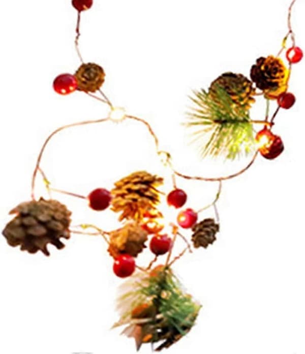 LED Pine-Cone Kobberlys, Varmhvit, Juletre/Fest