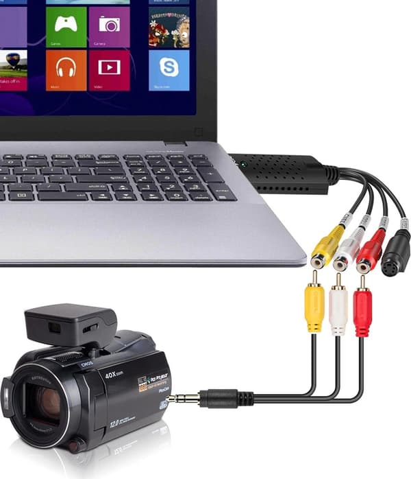 Audio Video Converter Grabber Videokamera Videoadapteri VCR-muunnin